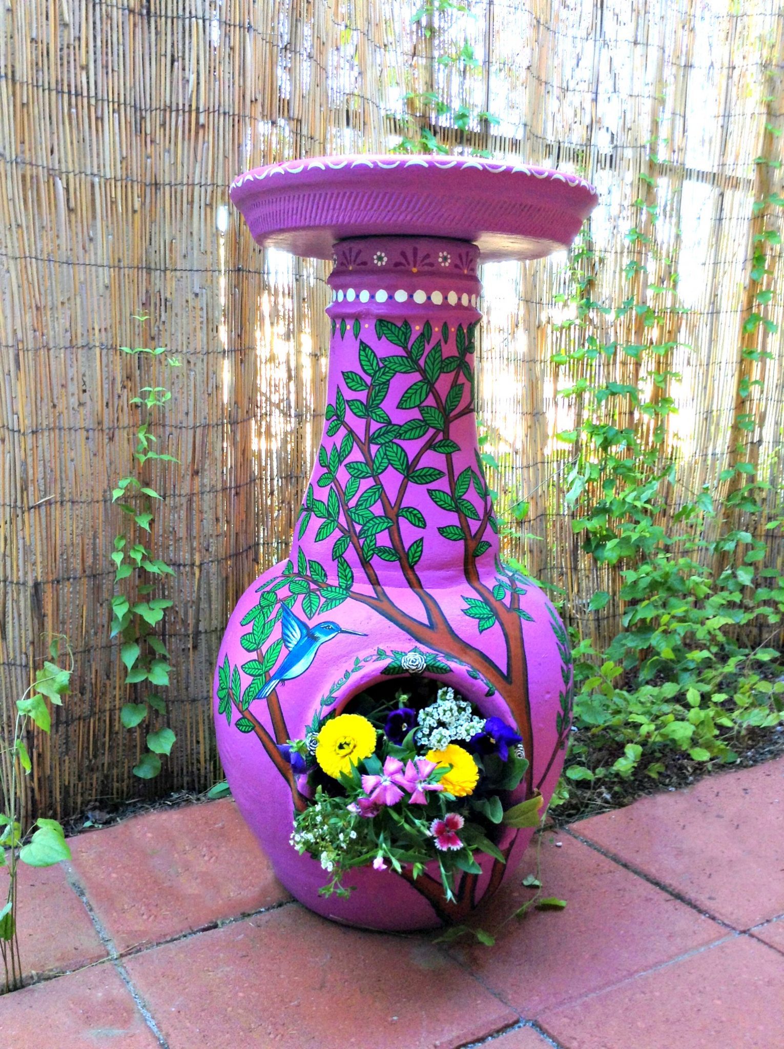 Painted Chiminea Planter The Crafty Chica