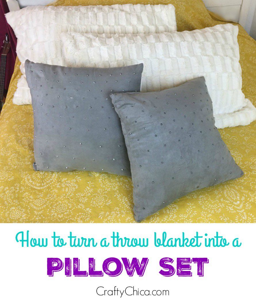 Make Pillows from a Throw Blanket Crafty Chica