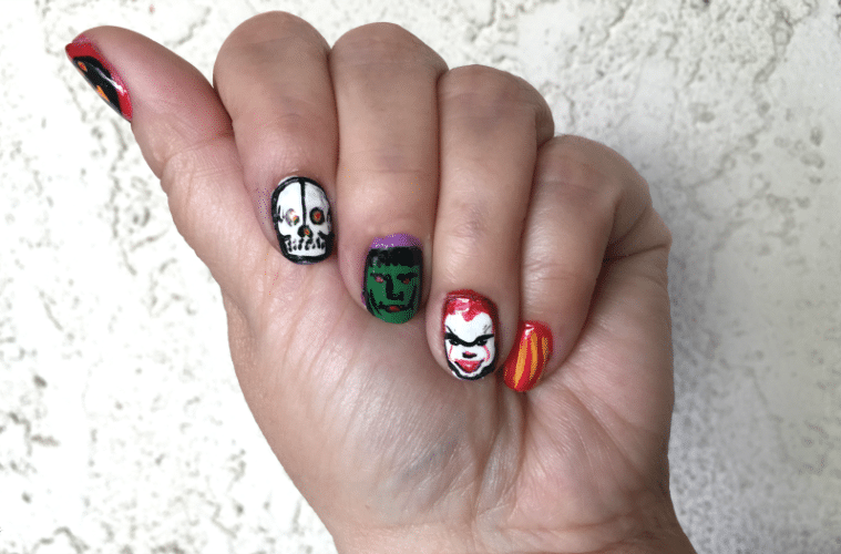 Pennywise (and more) Halloween Nail Art DIY - The Crafty Chica